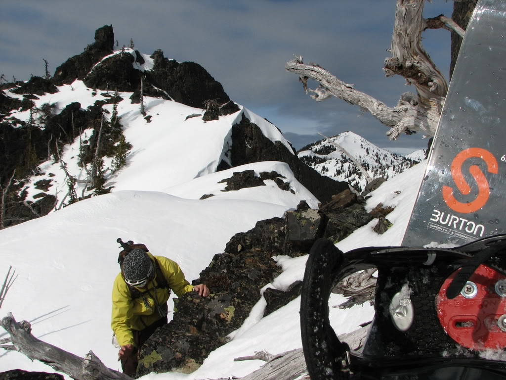 Climbing down to the chute