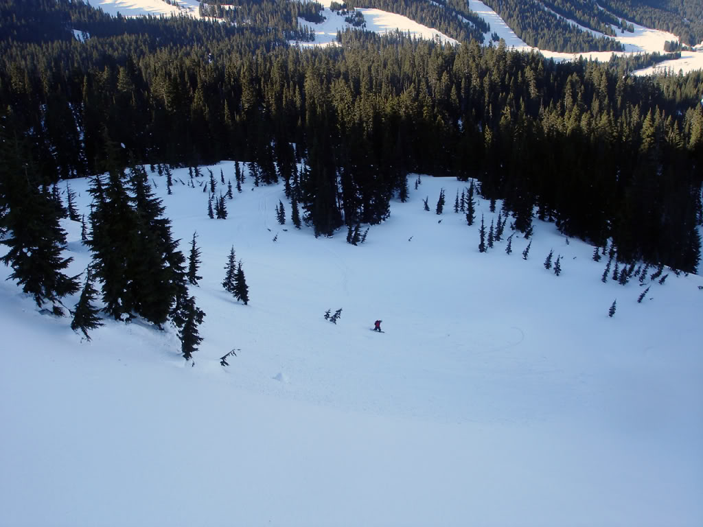 Making the best out of shaded North facing Slopes in the Crystal Mountain Backcountry