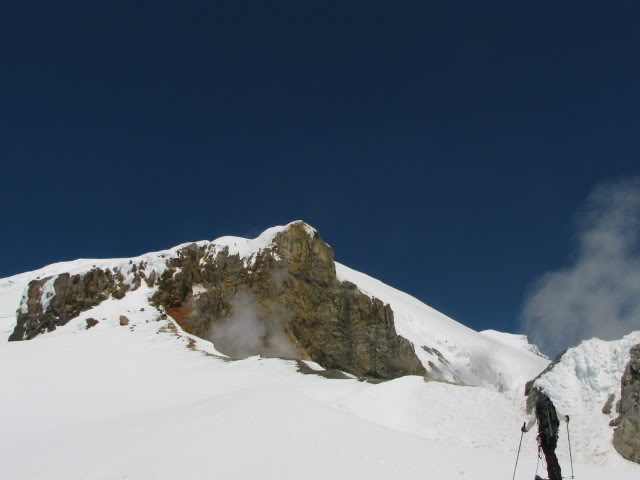 Making our way up to the Sherman Crater after climbing the Easton Glacier
