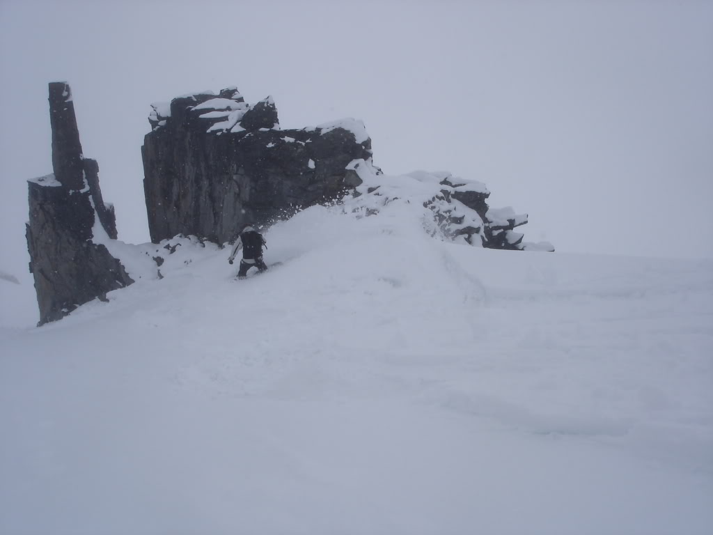 Dropping into the South slope of Glacier Basin