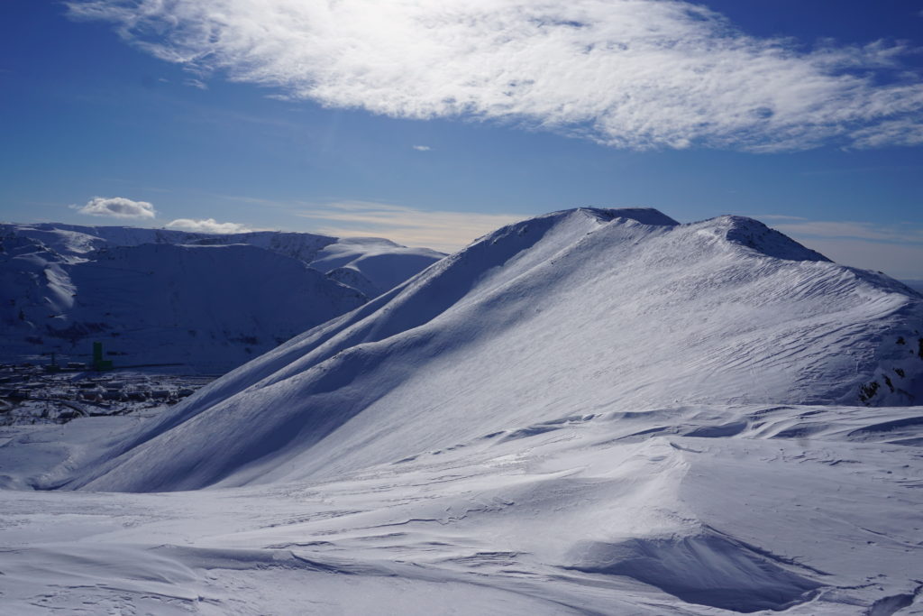 Looking at the Kukisvumchorr Sidecountry in the Khibiny Mountains