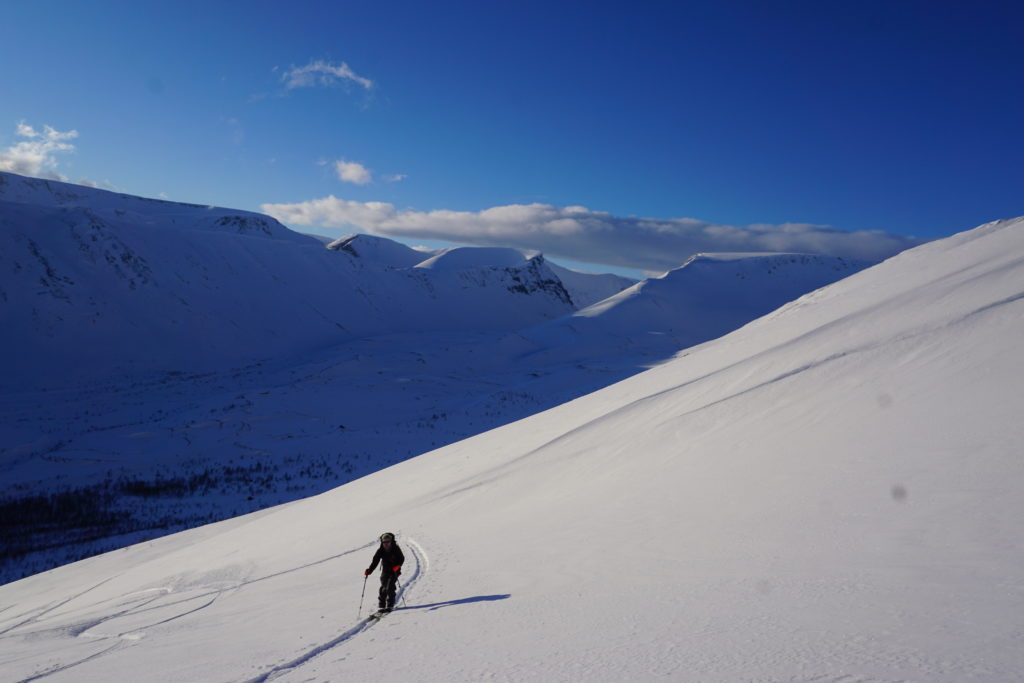 ski touring back to the Kukisvumchorr Backcountry