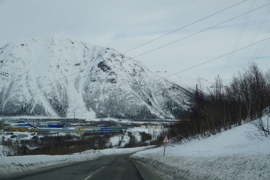 Looking at Mount Juksporr in the Khibiny Mountains of Russia