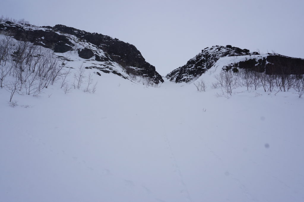 Looking at the upper slopes on Mount Juksporr