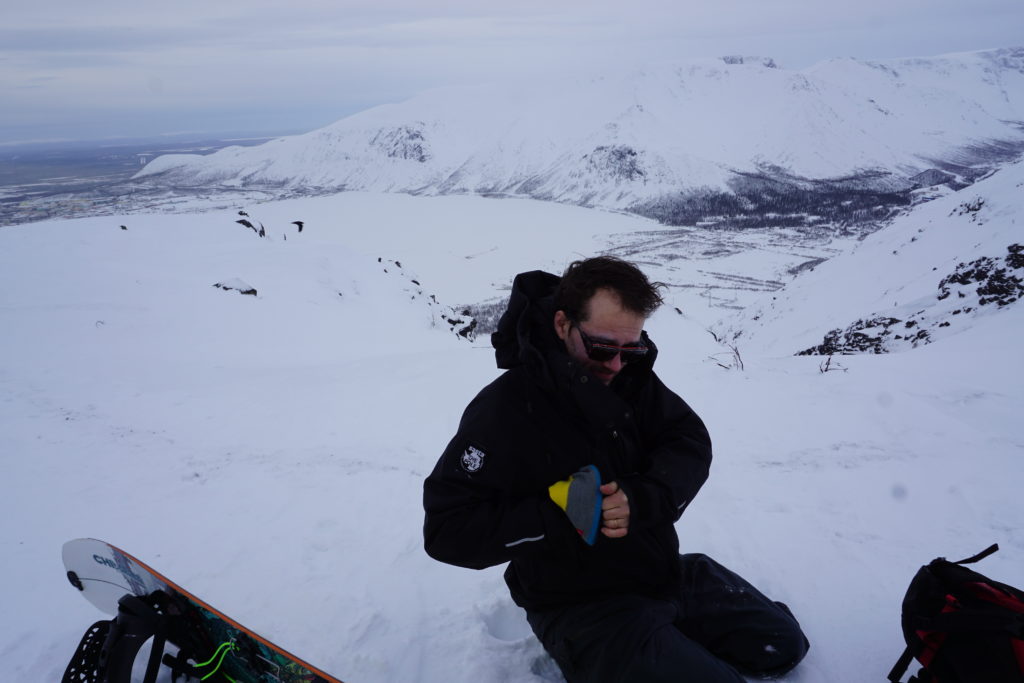 Standing on top of the south chute of Mount Juksporr