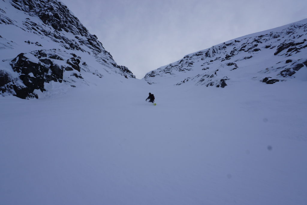 Finding good snow in the Bigwood ski hill backcountry