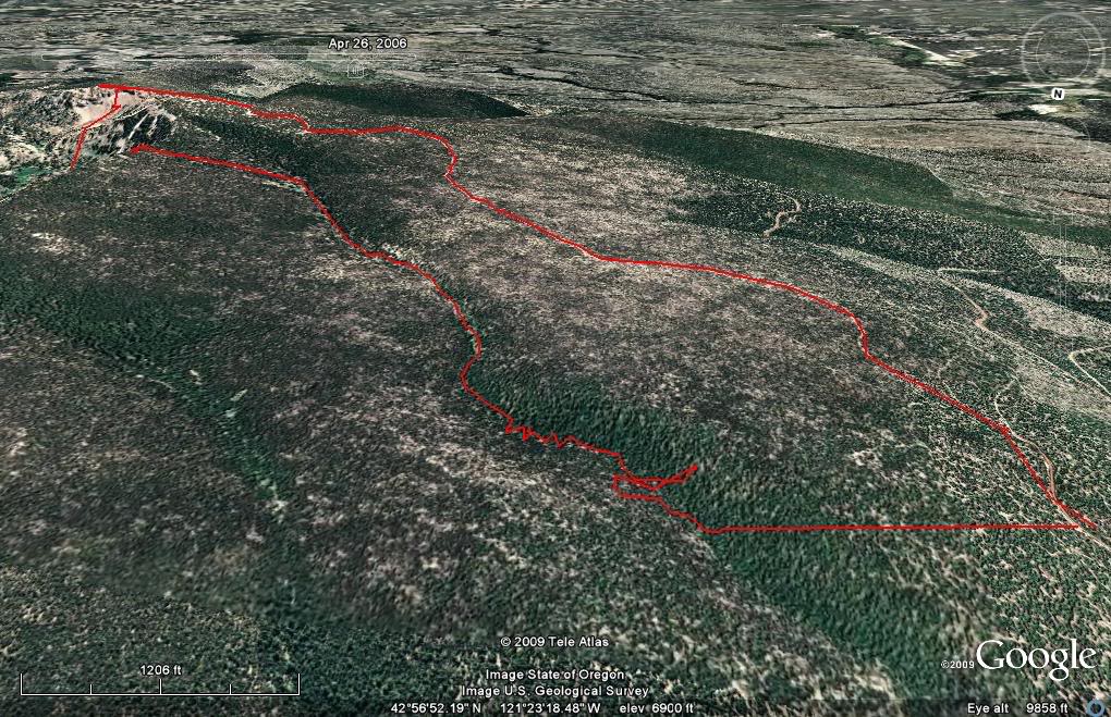 Our route to the summit of Yamsay Mountain