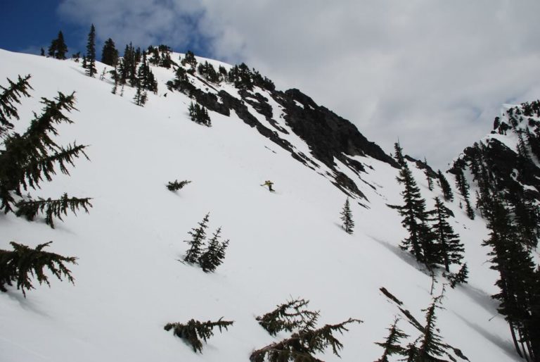 Riding down Kaleetan Peak