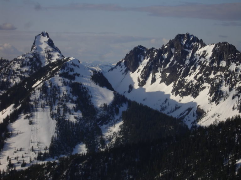 Looking back towards Kaleetan Peak from the Summit of Granite Mountain during the Alpental to Granite ski traverse