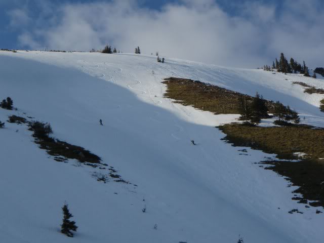 Snowboarding down Granite Mountain in the Snoqualmie Pass Backcountry