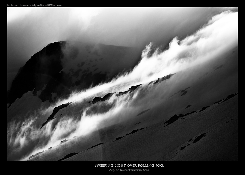 Beautiful clouds as we climb up Mount Hinman