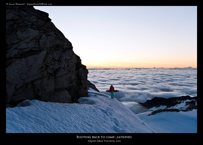 Heading back to camp on the summit of Mount Hinman