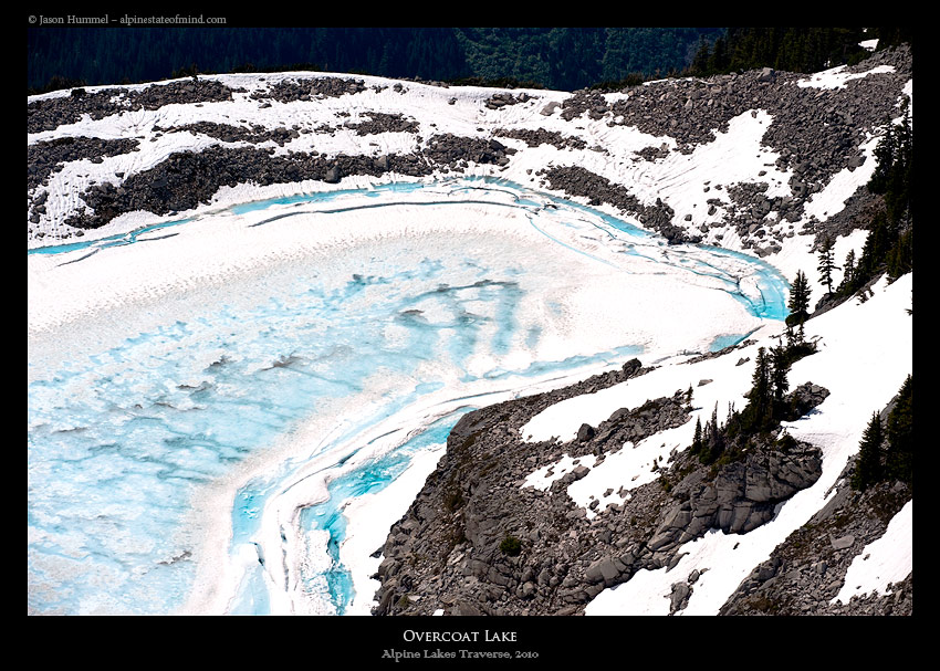 Looking at Overcoat Lake in Alpine Lakes Wilderness