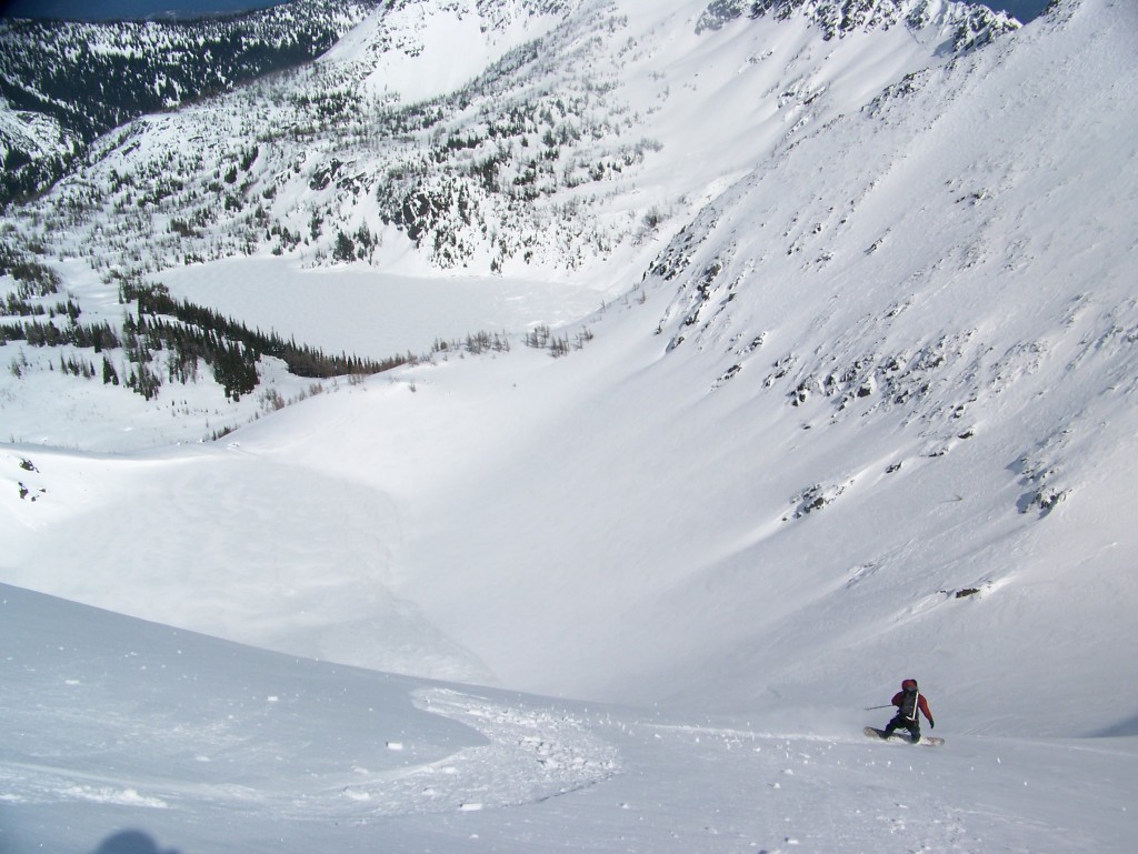 Snowboarding into the Chiwaukum Range