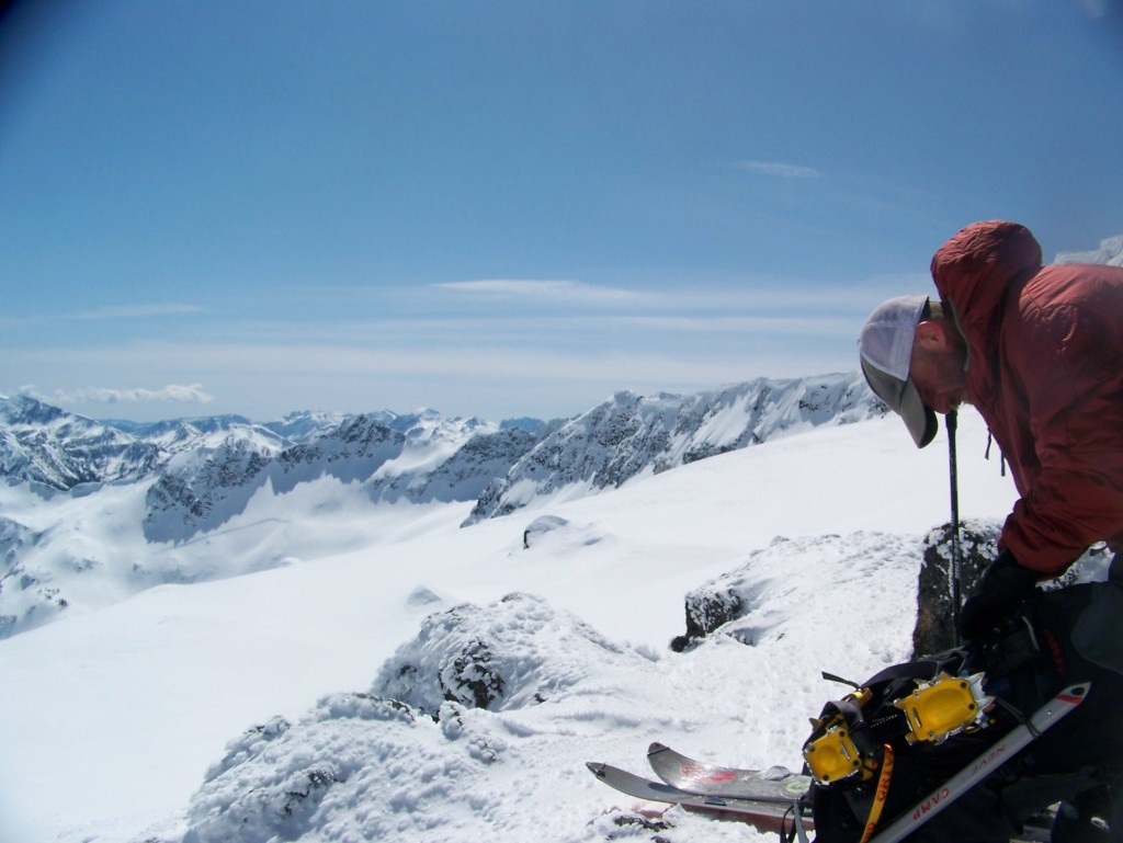 Scott on the summit of the Big Chiwaukum with the Chiwaukum range in the background