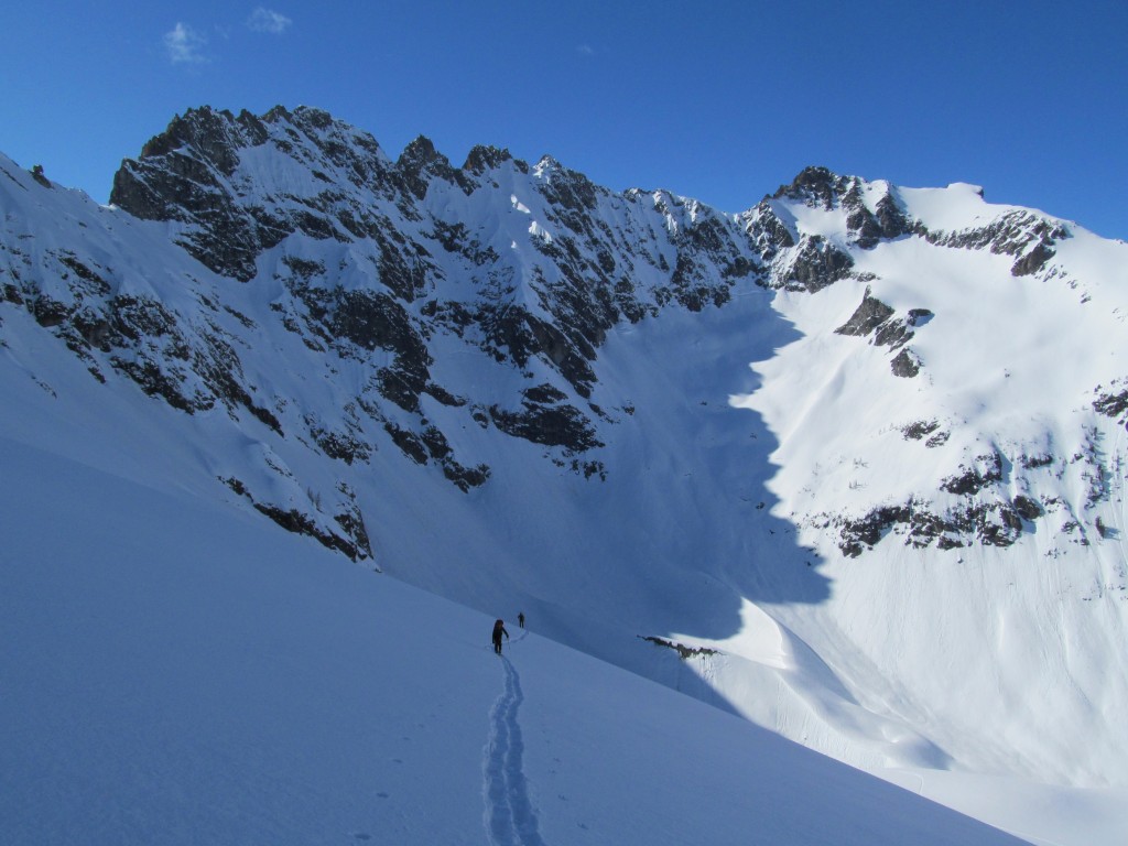 Skinning up the North slope of Mount Maude in Entiat Basin