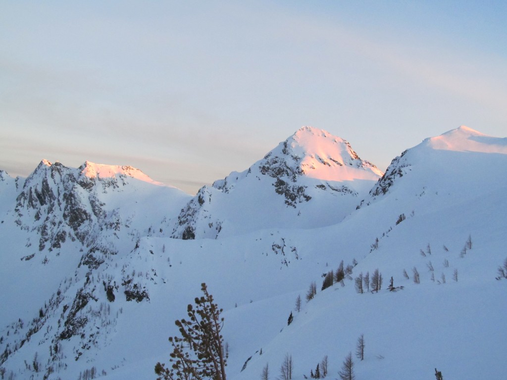 Beautiful sunset alpenglow