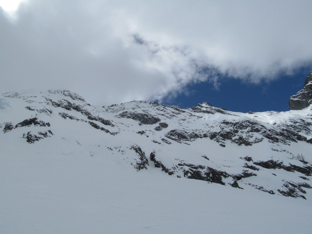 Looking back up the North face of Mount Maude