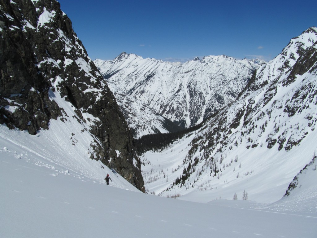 ski touring above Holden Village in Big Copper Creek and heading towards Mount Maude