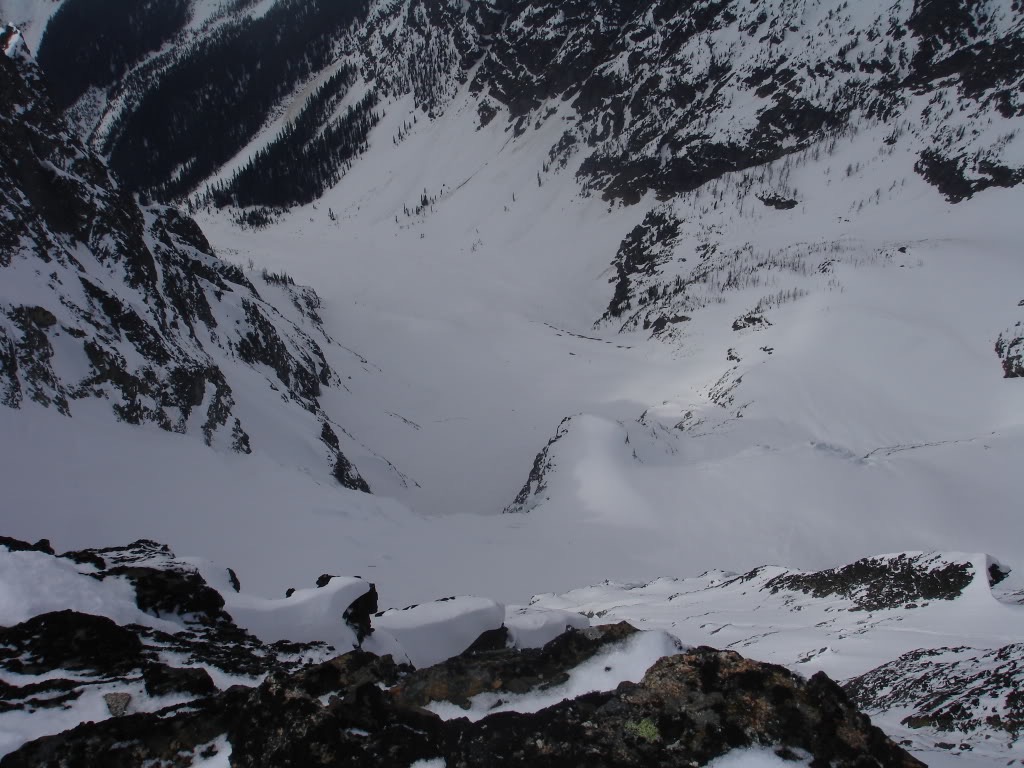 Looking down the North face of Black Peak