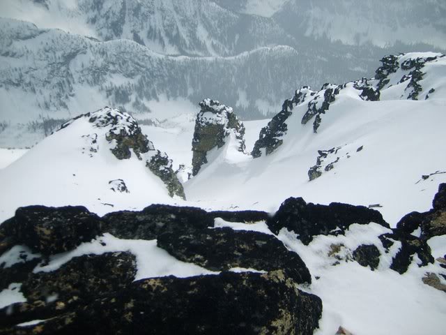 Looking down the south face of Black Peak in the North Cascades