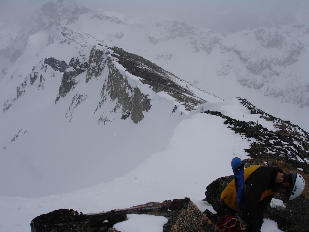 Traversing the East ridge to gain the south side