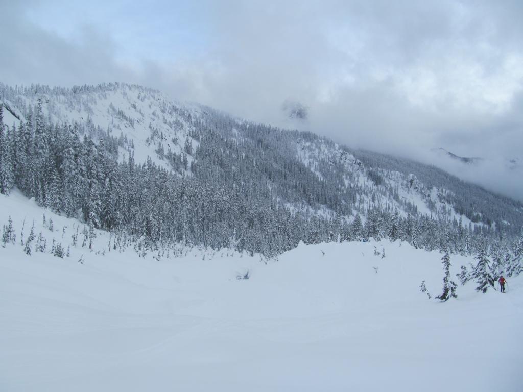 Heading up the Alpental Valley Backcountry