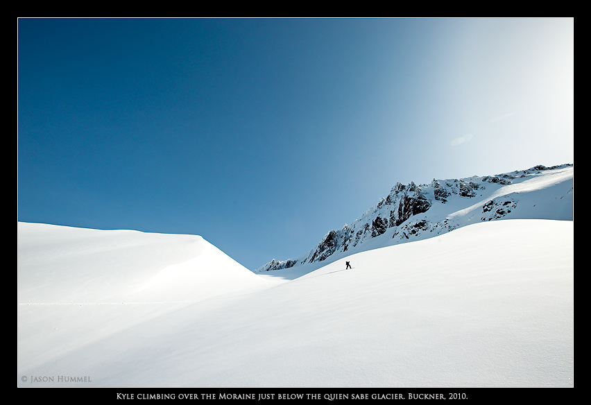 Ski touring up the Quien Sabe Glacier