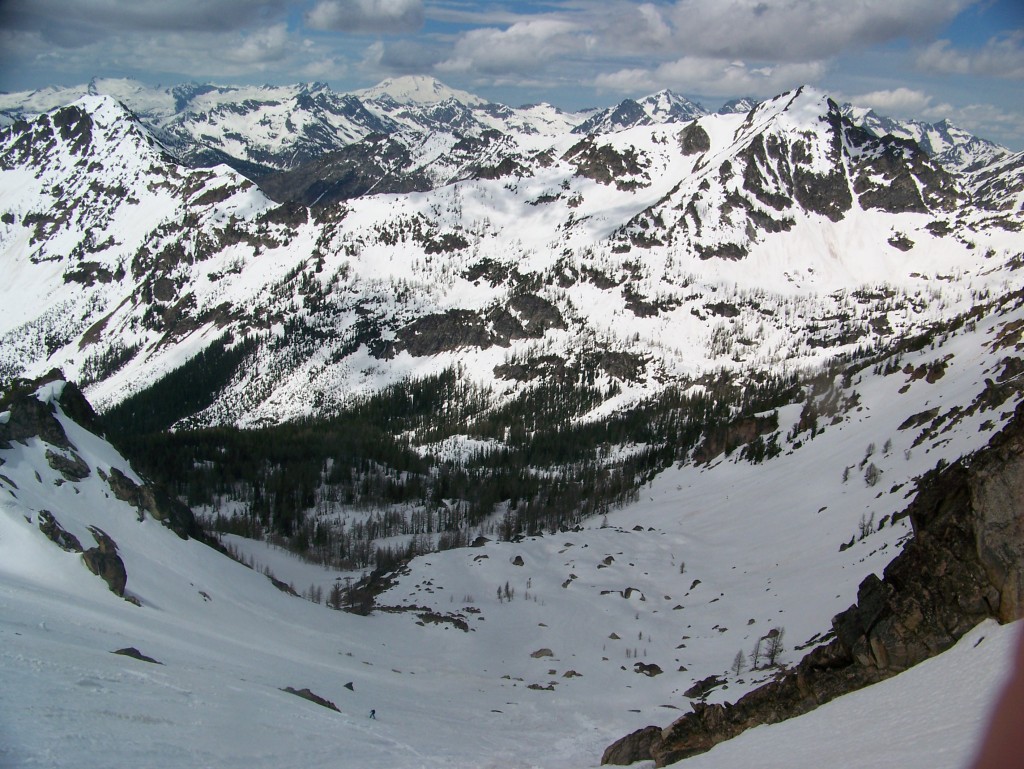 Looking into the North Cascades and glacier Peak from the top of Cardinal Peak in the Chelan Mountains