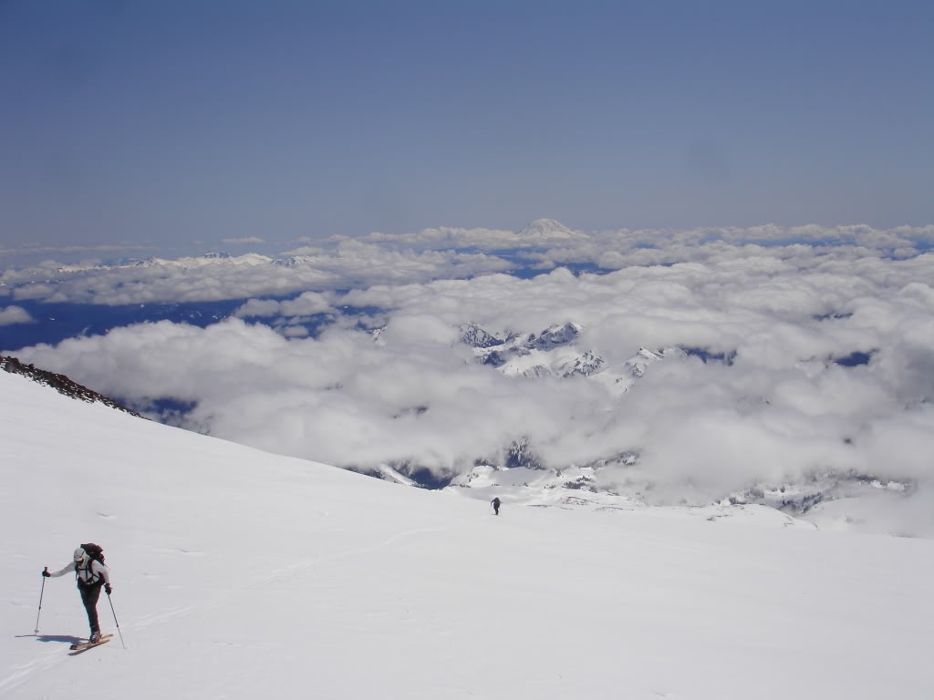 Amar running up to Camp Muir