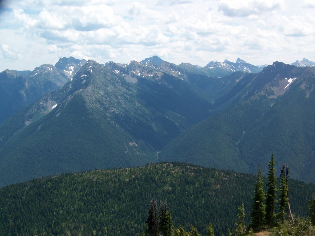 Looking at like Mt Ballard, Golden Horn and Tower Mountain to the east.