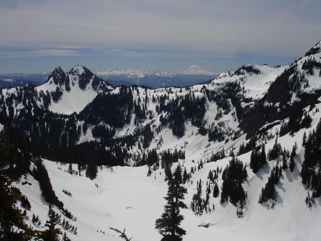 Looking south towards Double Peak goat rocks and Adams