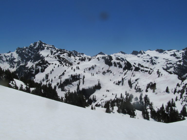 Looking towards Bannock Mountain and the Hanging Gardens while on the Extended Ptarmagin Traverse