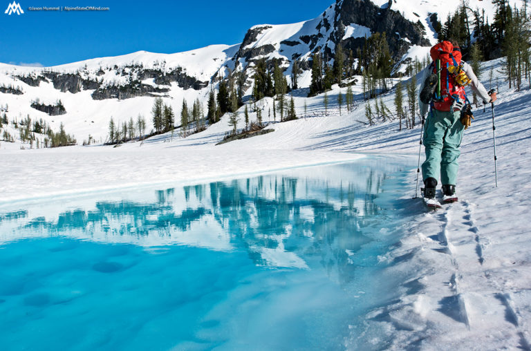 ski touring across Bannock Lakes while on the Extended Ptarmagin Traverse