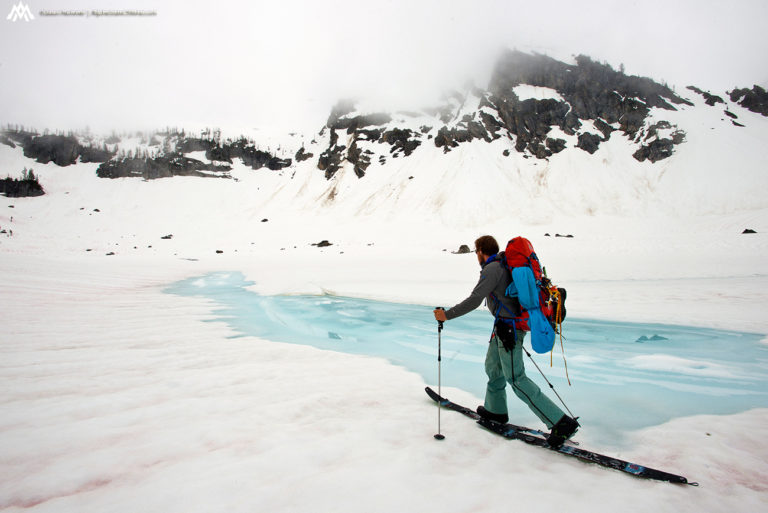 Leaving Bannock Lakes in bad weather while on the Extended Ptarmagin Traverse