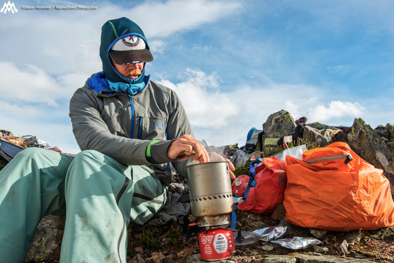 Camping up on Cache Col near North Cascades National Park and Cascade Pass on the Ptarmagin Traverse