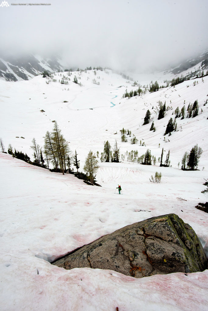 ski touring to our high point with Bannock Lakes in the background