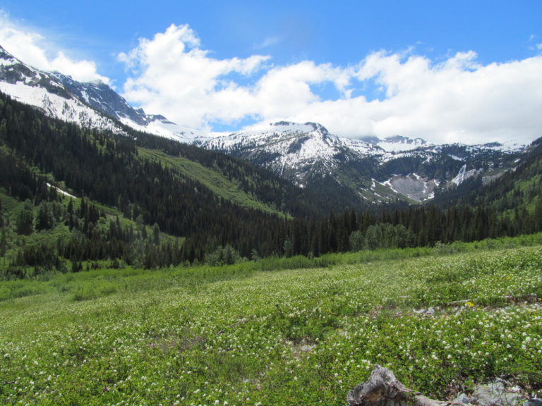 Hiking below snow line