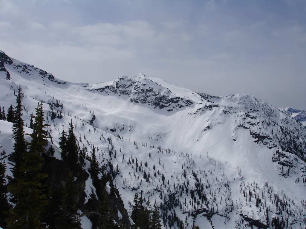 Looking south at our objective a peak of Frisco Mountains south Ridge from Maple pass