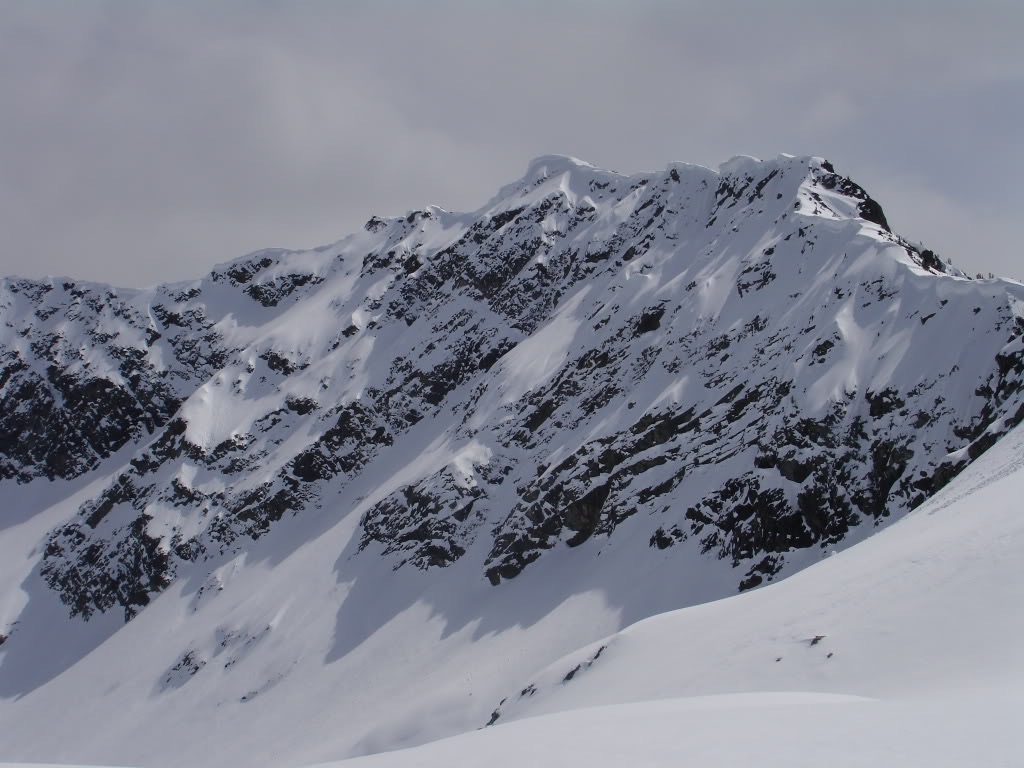 Looking back at the headwall from the Col