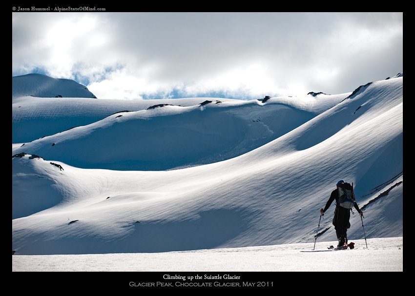 Heading back to camp on the Honeycomb Glacier