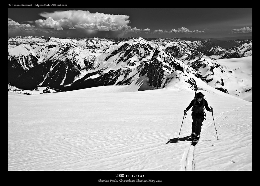 Heading up the Suiattle Glacier