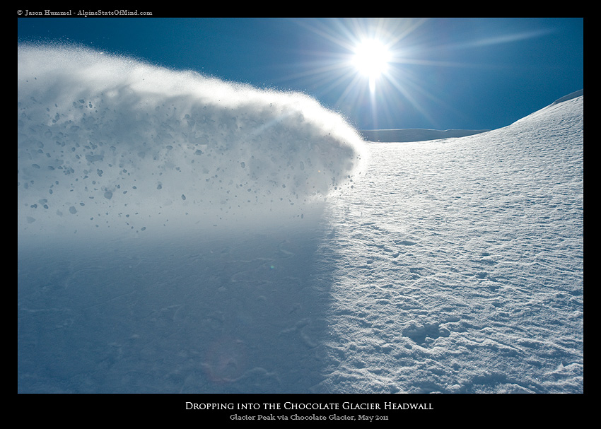 Snowboarding the Chocolate Glacier Headwall