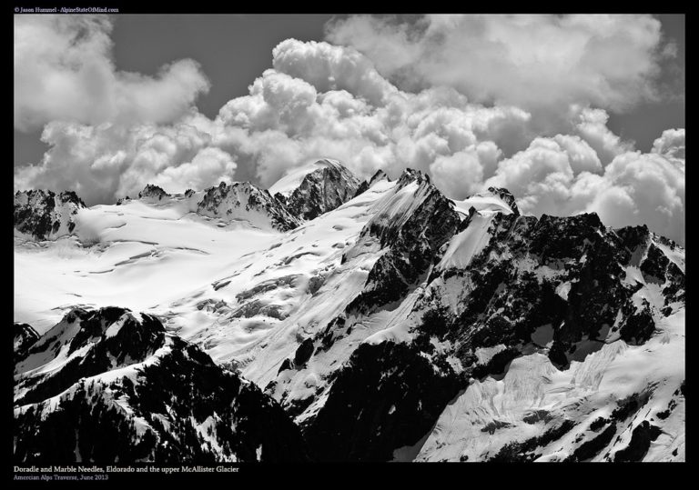 Looking towards Eldorado and McAllister Glacier in North Cascades National Park