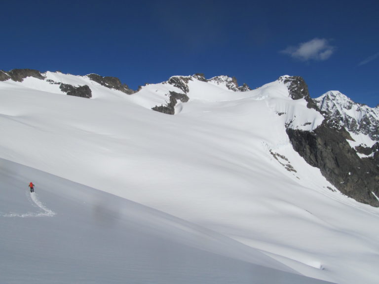 Enjoying a beautiful day ski touring in North Cascades National Park