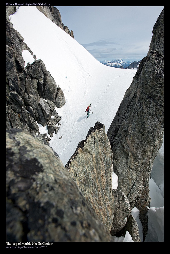 Climbing the Marble Needle Couloir