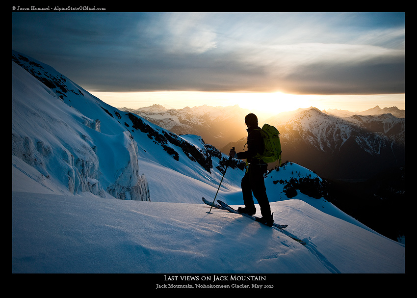 Looking off towards the Picket Range from the Nohokomeen Glacier on Jack Mountain