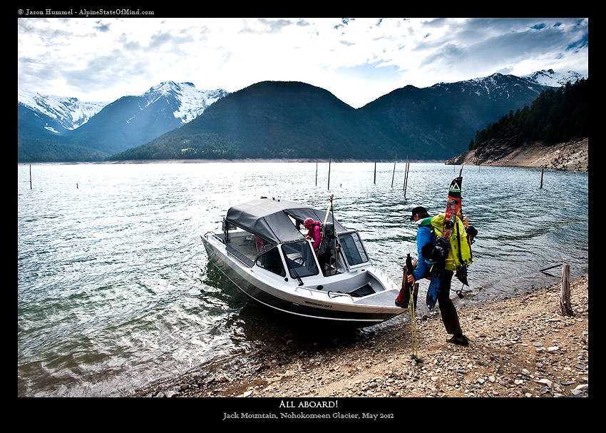 Getting a boat ride on Ross Lake from May Creek Campground