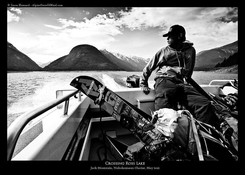 Enjoying a boat ride on Ross Lake after a great ski tour of Jack Mountain