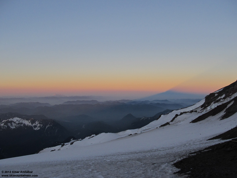 Sunset shadow from Camp Muir